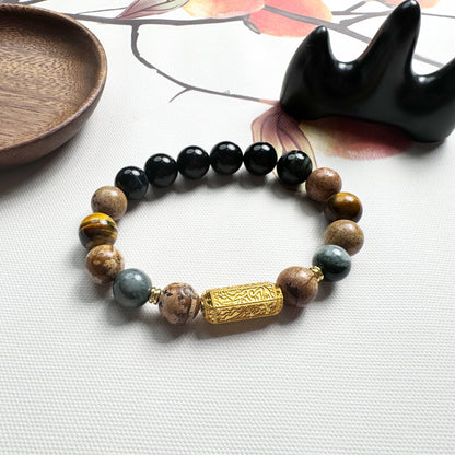 Wish Cylinder Feng Shui bracelet inspired by the Metal Element